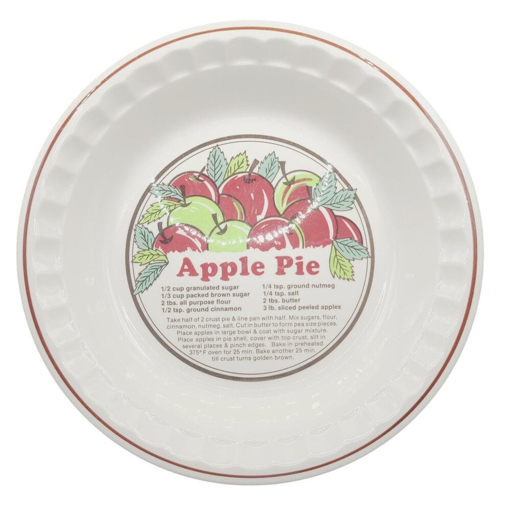 Sunnycraft Sunny's Pride Apple Pie Recipe Pie Baker Sunstone Dish 10.5 inches